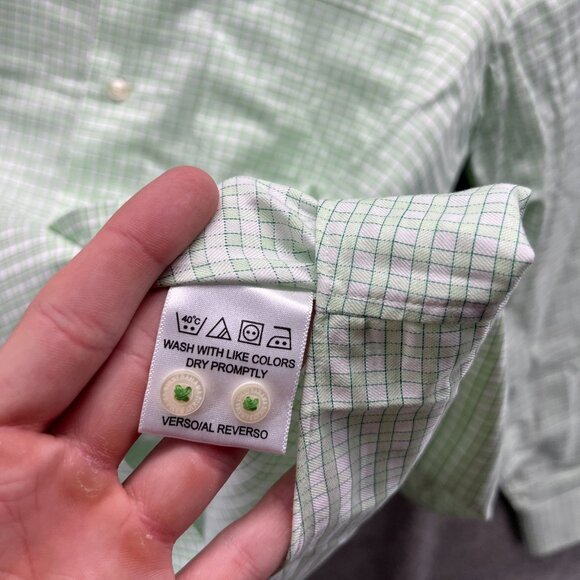 Tommy Bahama Shirt Men 15.5 34/35 Teal Green Casual Button Down Preppy Gingham - Picture 9 of 13